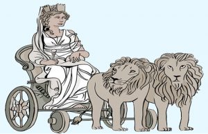 La diosa Cibeles en su carro tirado por leones. Fuente: http://micuentodecadadia.blogspot.com.es