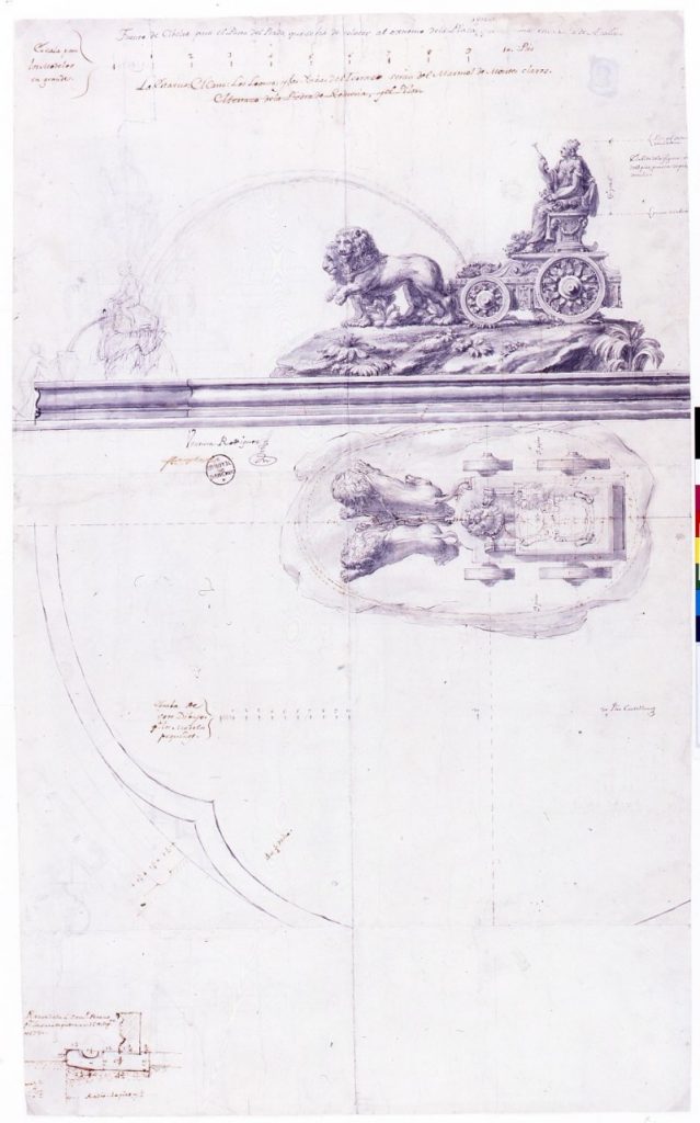 Diseño de la Fuente de Cibeles por Ventura Rodríguez (1777). Fuente: Memoria de Madrid
